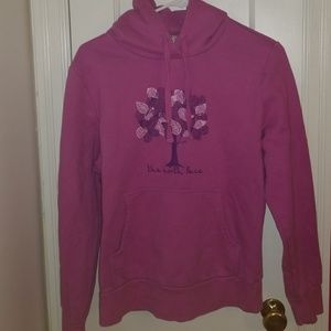 North face pink pull over hoodie